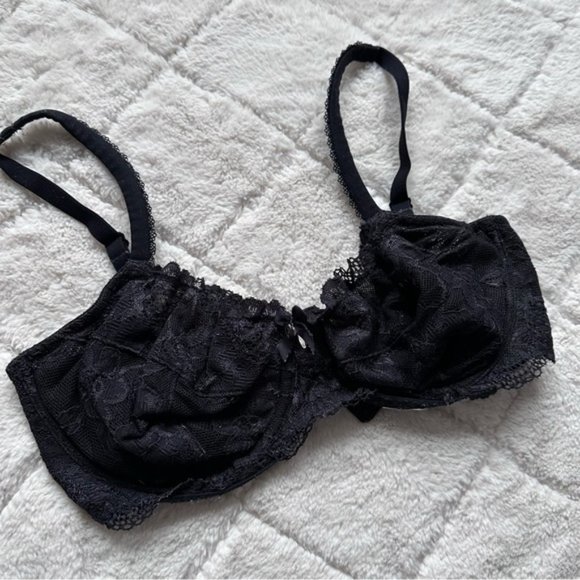 Victoria's Secret | Body By Victoria Black Lace "Unlined Demi" | Size 32DDD - Picture 2 of 13